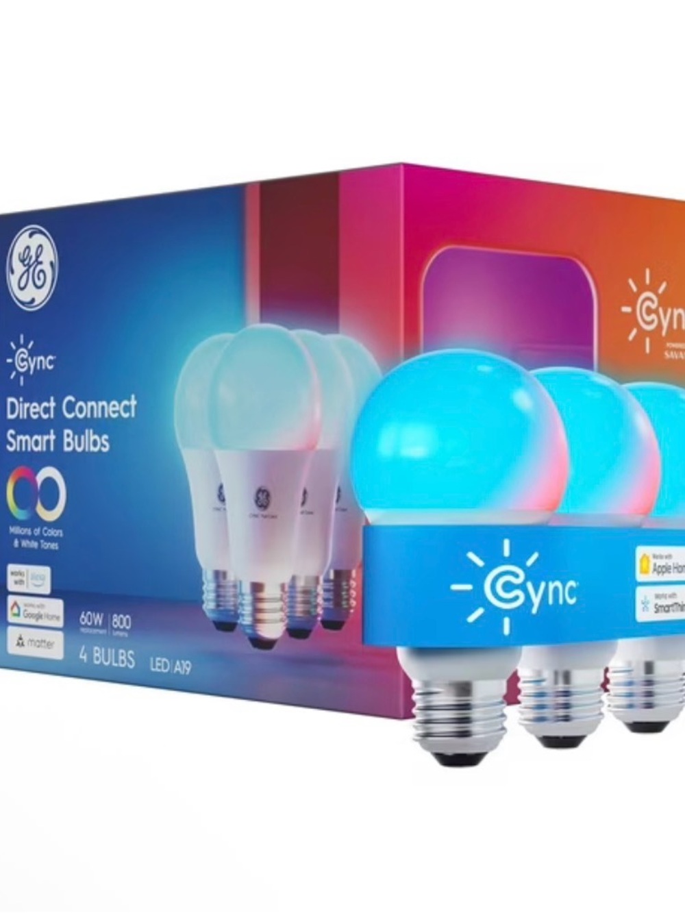 Direct Connect Smart LED Bulbs (4-Pack) – White/Blue - Picture 2 of 8